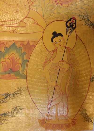 Shakyamuni Buddha Thangka In Real Gold