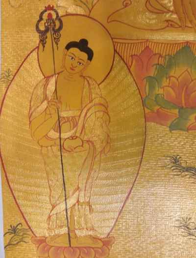Shakyamuni Buddha Thangka In Real Gold
