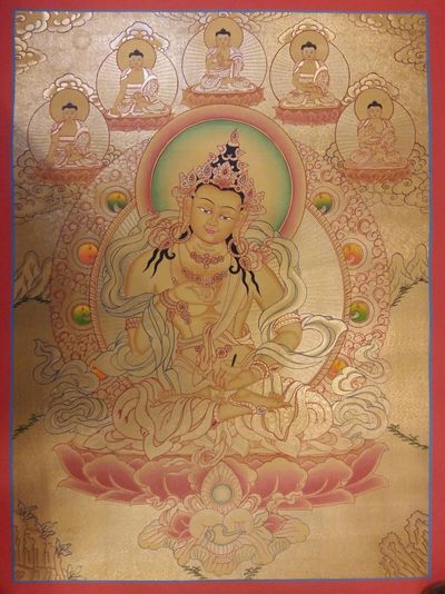 Vajrasattva Thangka In Real Gold
