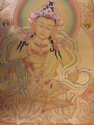 Vajrasattva Thangka In Real Gold