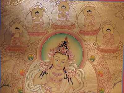 Vajrasattva Thangka In Real Gold