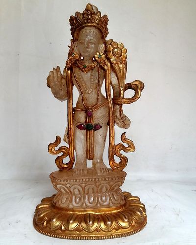 Crystal Padmapani Lokeshvara [with Gold Plated], [metal Setting]