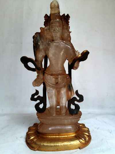 Crystal Padmapani Lokeshvara [with Gold Plated], [metal Setting]