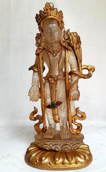 Crystal Avalokitesvara [with Gold Plated], [metal Setting]