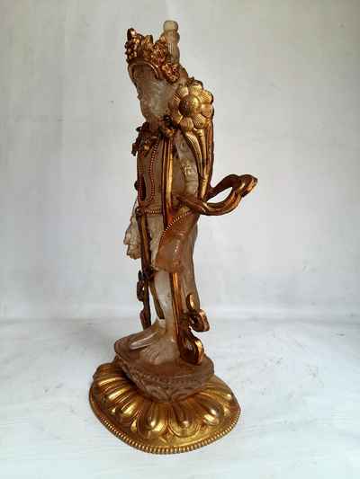 Crystal Avalokitesvara [with Gold Plated], [metal Setting]