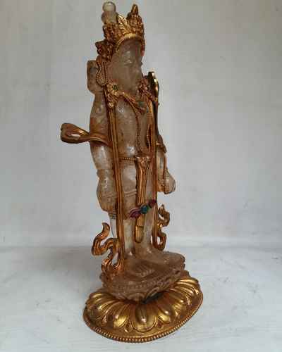 Crystal Avalokitesvara [with Gold Plated], [metal Setting]