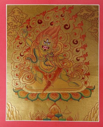 Vajrapani Real Gold Thangka