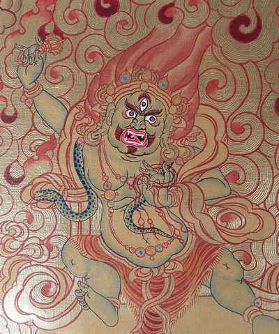 Vajrapani Real Gold Thangka