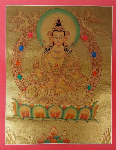 Aparimita Real Gold Thangka, Chepame, Amitayus