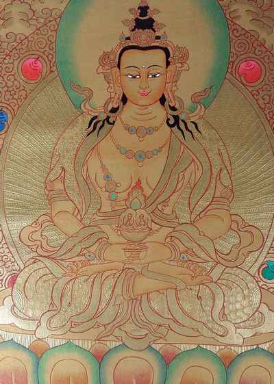 Aparimita Real Gold Thangka, Chepame, Amitayus