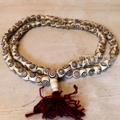 Yak Bone With Spiral Design 108 Prayer Beads Mala