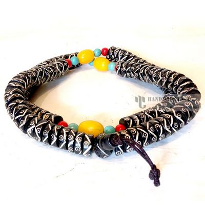 Yak Bone With Design 108 Prayer Beads Mala