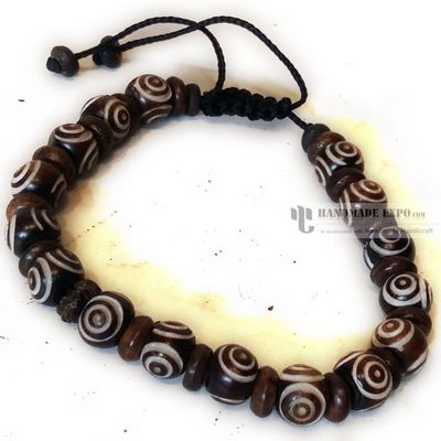 Yak Bone Beads Bracelet With Design