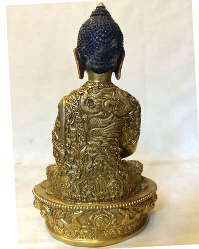 Amitabha Buddha Statue- [full [fire Gold Plated],] With [deep Carving]