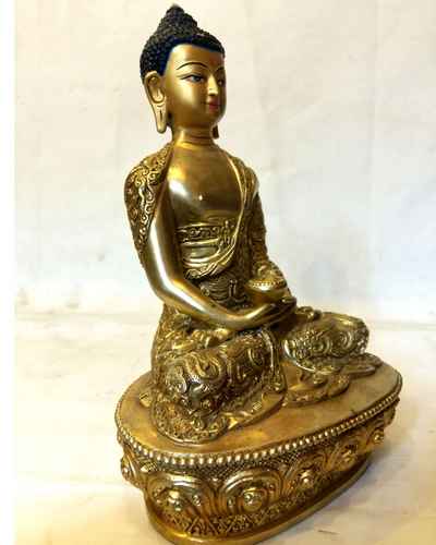 Amitabha Buddha Statue- [full [fire Gold Plated],] With [deep Carving]