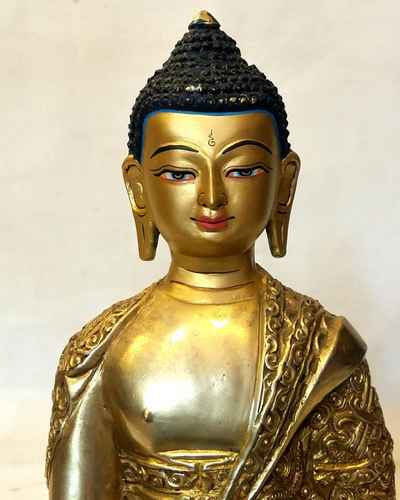 Amitabha Buddha Statue- [full [fire Gold Plated],] With [deep Carving]