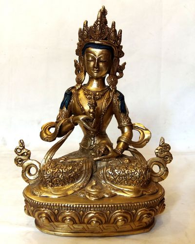 Vajrasattva Statue -[full Fire Gold Plated], With [carving]