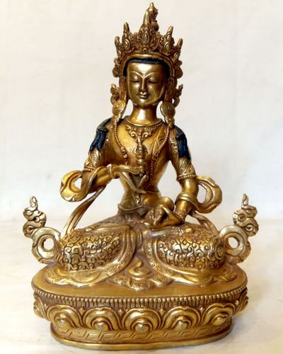 Vajrasattva Statue- [full Fire Gold Plated], With [carving]