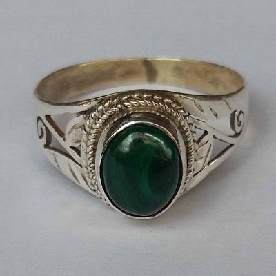 Sterling Silver Ring Malachite Stone