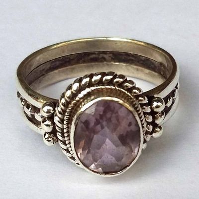 Sterling Silver Ring Amethyst Stone