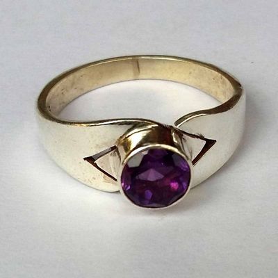 Sterling Silver Ring Amethyst Stone