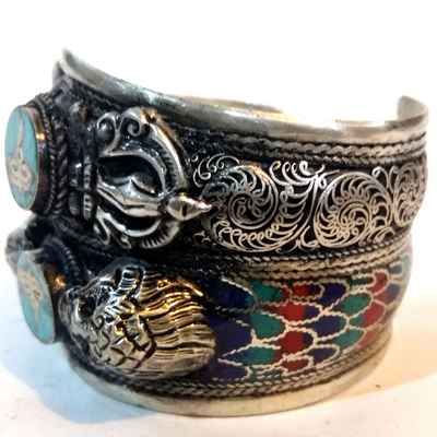 Dorje Dragon Metal Bracelet With Buddha Eye