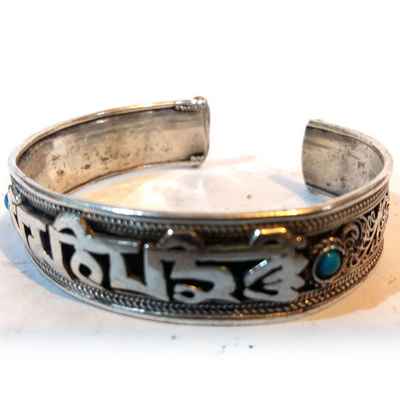 Om Mani Padme Hum Metal Bracelet