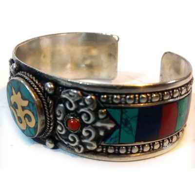 Flower Metal Bracelet Om Centre