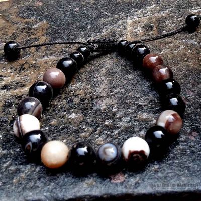 8mm Agate Stone Bead Bracelet