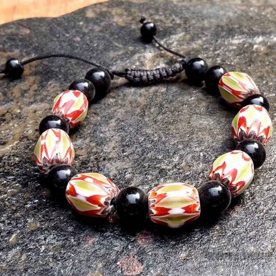 Designer Glass Bead Bracelet