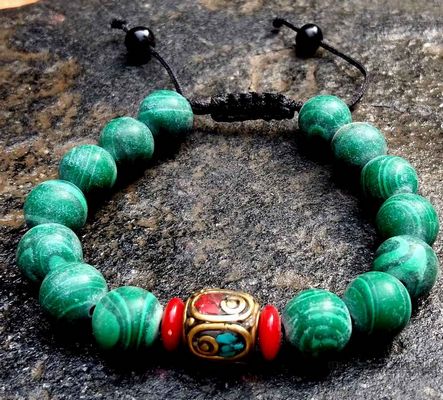 10mm Malakite Stone Bead Bracelet