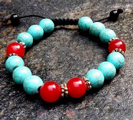 10mm Turquoise Stone Bead Bracelet