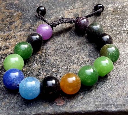 12mm Mix Stone Bead Bracelet