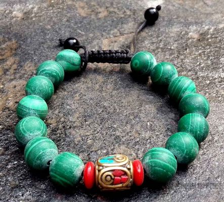 10mm Malakite Bead Bracelet