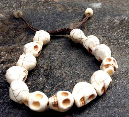 12mm Skull Bead Bracelet