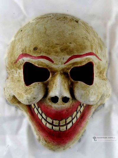 Citipati Head Wooden Mask For Decorative Wall Hangings, Poplar Wood