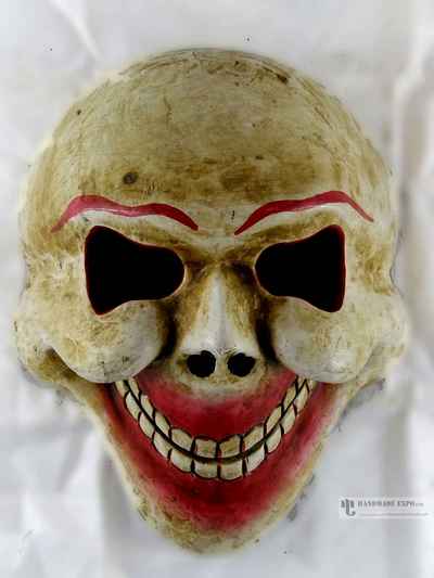 Citipati Head Wooden Mask For Decorative Wall Hangings, Poplar Wood