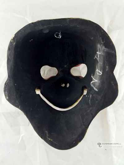 Citipati Head Wooden Mask For Decorative Wall Hangings, Poplar Wood