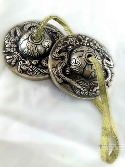 Bronze Tingsha - Dargon Carved