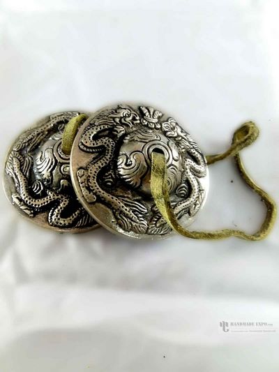 Bronze Tingsha - Dragon Carved
