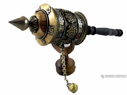 Brass Hand Held Prayer Wheel