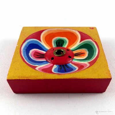 Lotus [square] Wooden Incense Burner