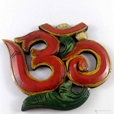 Wooden [small] Om - Painted [white], Haldu Wood