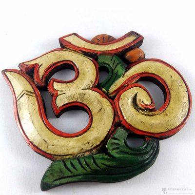 Wooden [small] Om - Painted [white], Haldu Wood