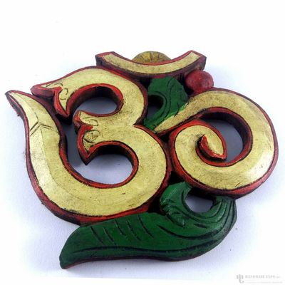 Wooden [small] Om - Painted [white], Haldu Wood