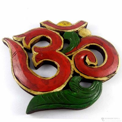 Wooden [small] Om - Painted [white], Haldu Wood