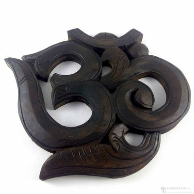 Wooden [medium] Om - Painted [white], Haldu Wood