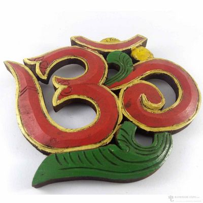 Wooden [medium] Om - Painted [white], Haldu Wood