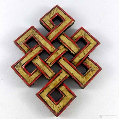 Wooden [small] Endless Knot -painted [white], Haldu Wood