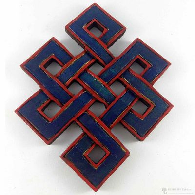 Wooden [medium] Endless Knot -painted [blue], Haldu Wood